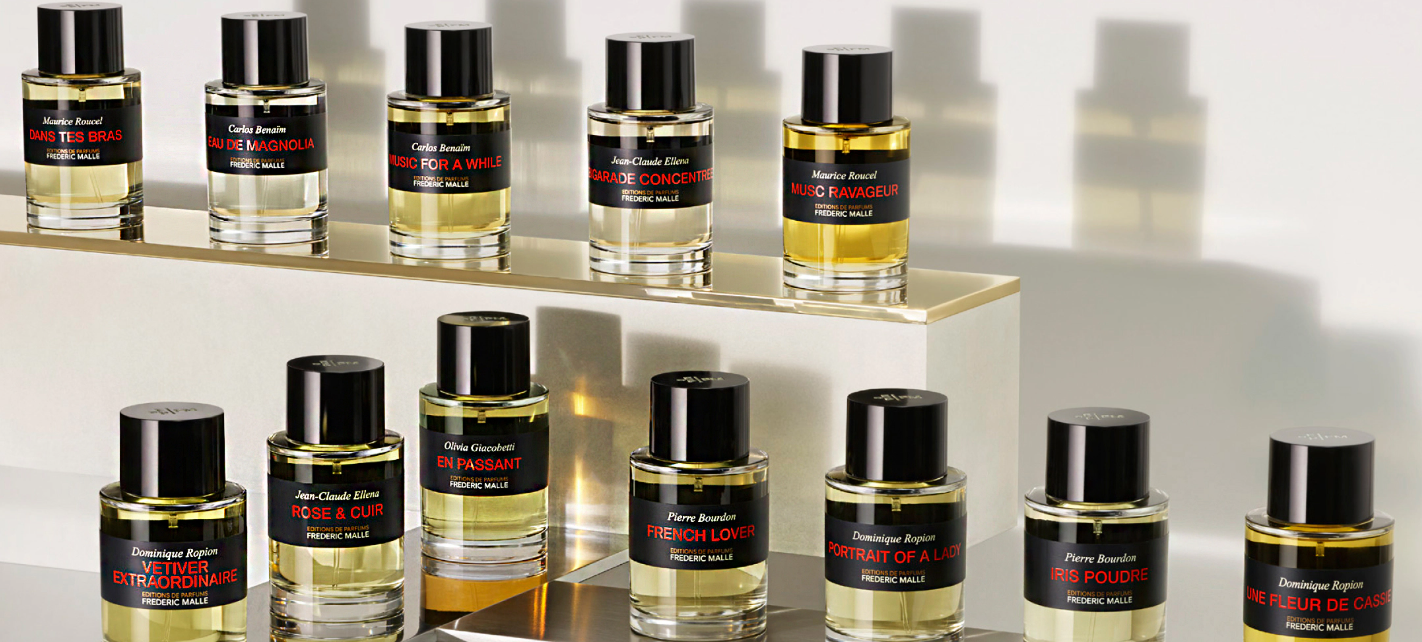 Collection de flacon de parfum de la marque Frederic Malle