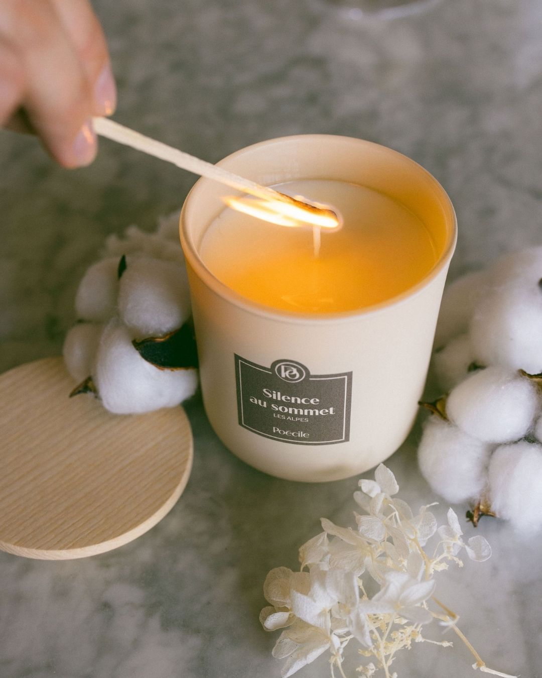 POECILE nouveauté bougie parfumée silence au sommet 190g