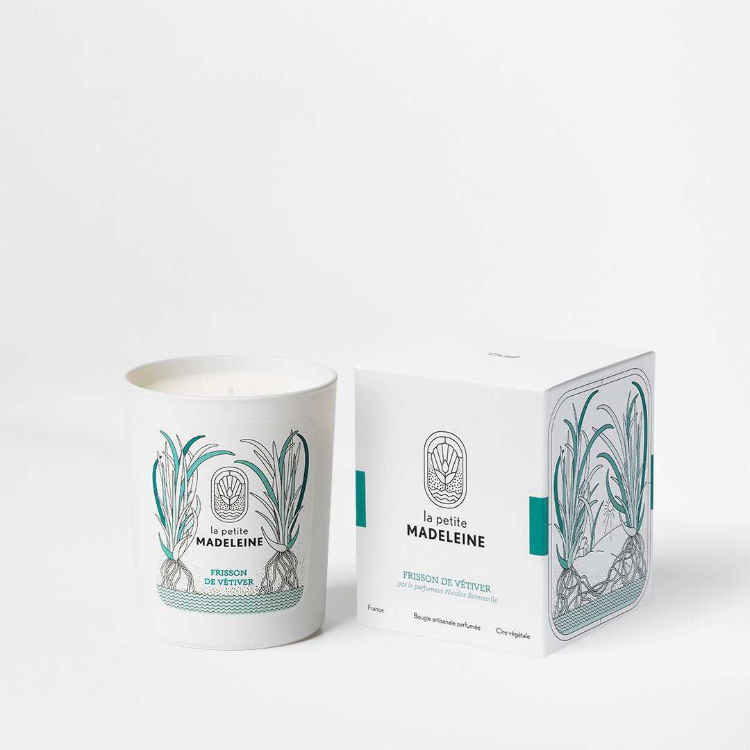 La Petite Madeleine Bougie Parfumée 180g Frisson de Vétiver à base de cire végétale