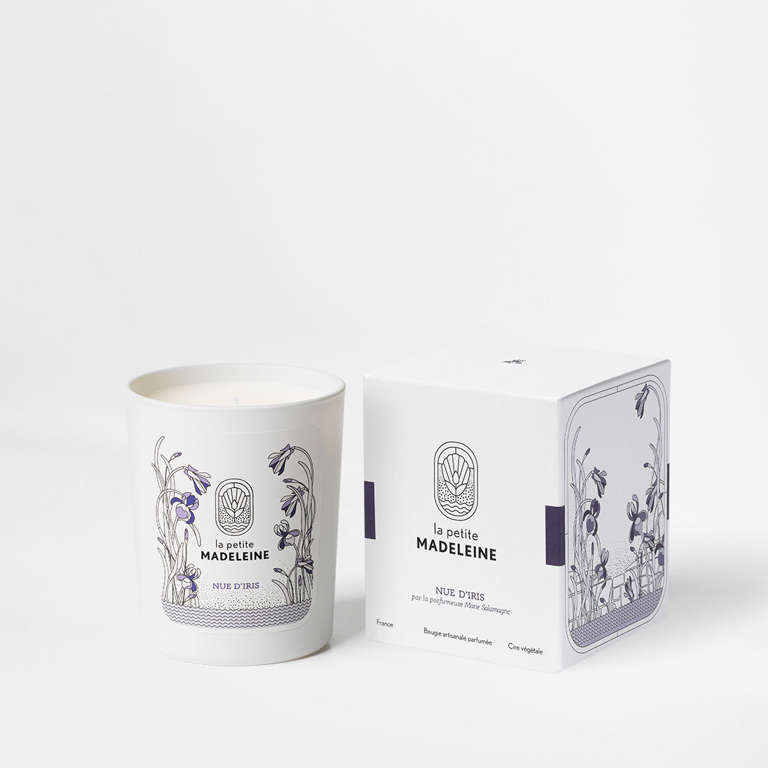 La Petite Madeleine Bougie Parfumée 180g parfum Nue d'Iris avec packaging